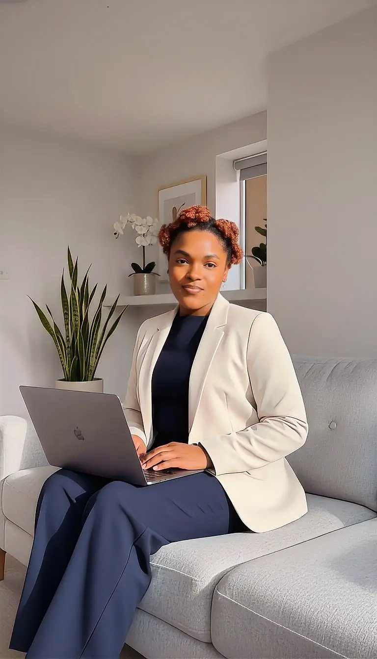 Jeay seated with a laptop, ready to teach
